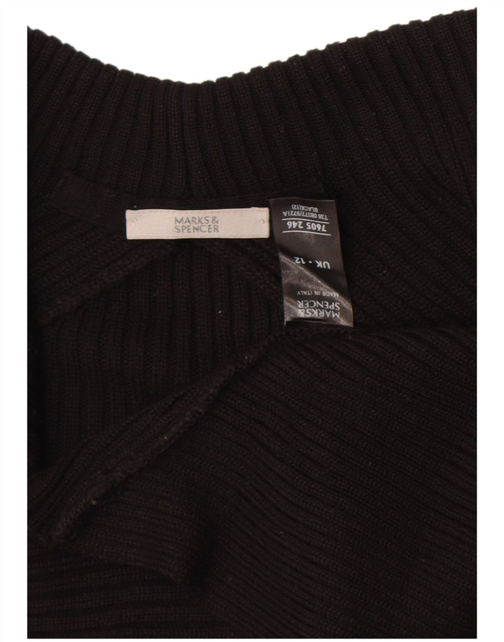Marks & Spencer Womens Open Bolero Jumper UK 12 Medium Black Acryl