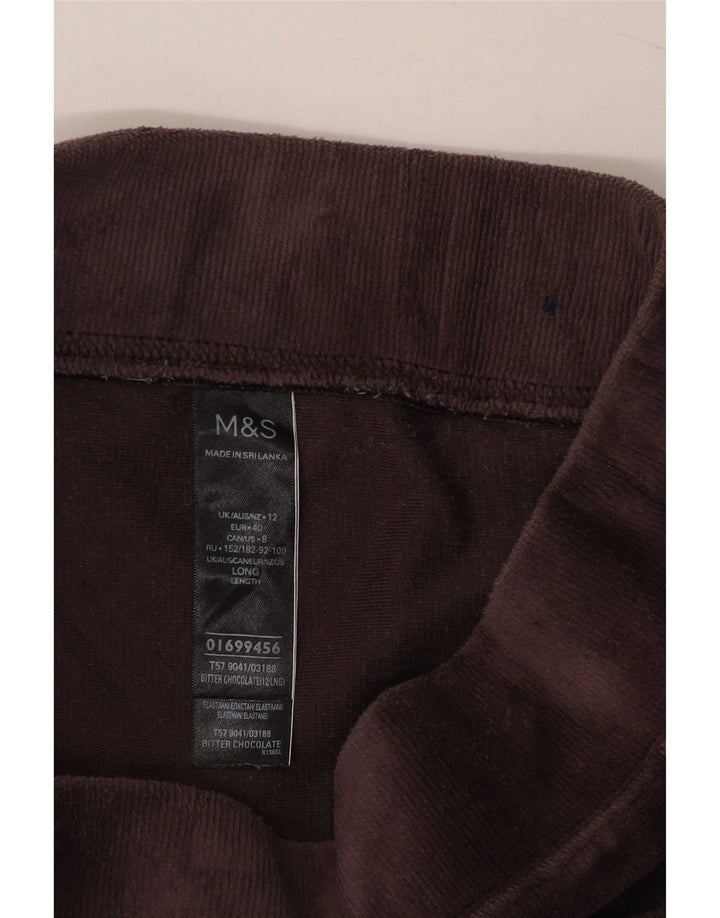 Marks & Spencer Womens Leggings UK 12 Medium Brown Cotton
