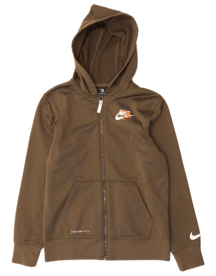 Nike Boys 3BRAND hættetrøje med lynlås 10-11 år Medium Khaki Polyester