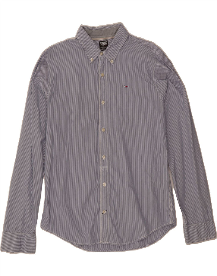 TOMMY HILFIGER Mens Shirt Medium Purple Pinstripe Cotton Vintage Tommy Hilfiger and Second-Hand Tommy Hilfiger from Messina Hembry 