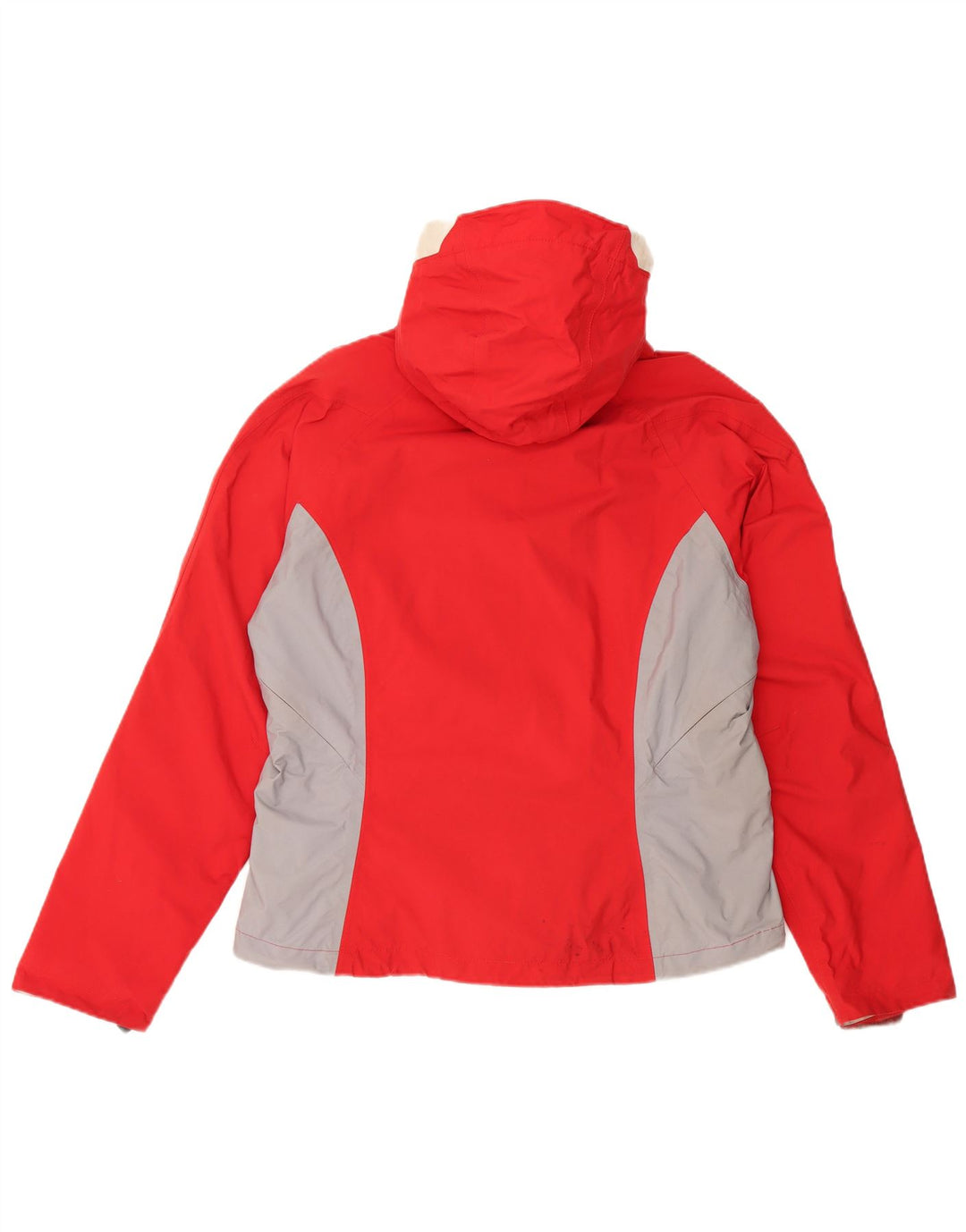 NIKE Dame Storm-Fit Windbreaker Jacket UK 14 Medium Red Colourblock
