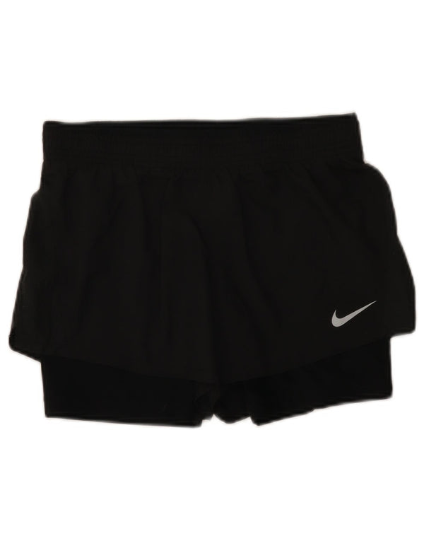 Nike Dame Dri Fit Sport Shorts UK 10 Small Black Polyester