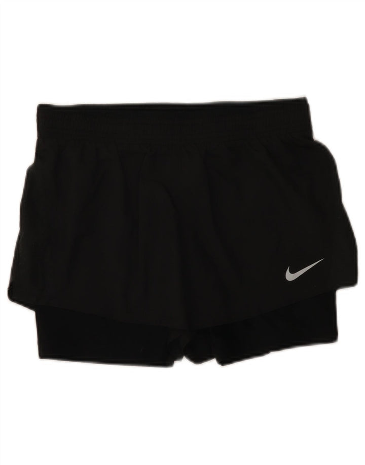 Nike Dame Dri Fit Sport Shorts UK 10 Small Black Polyester