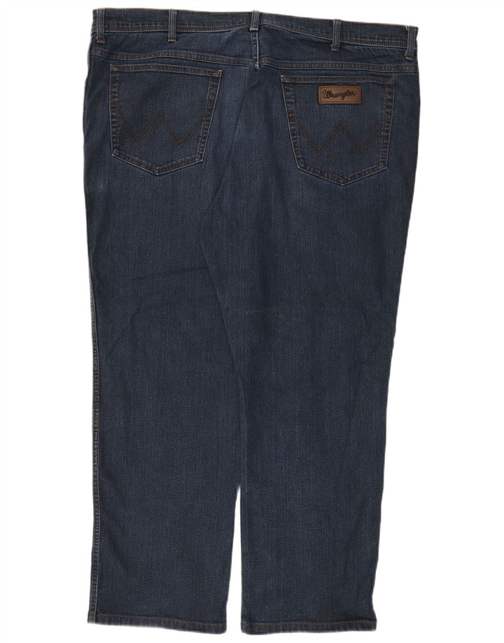 Wrangler Herre Texas Straight Jeans W46 L32 Marineblå Bomuld