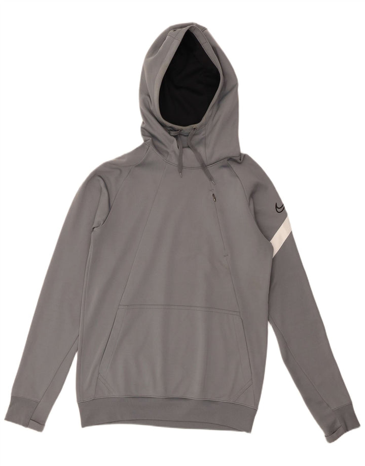 Nike Dri Fit hættetrøje til mænd, lille grå farveblok polyester