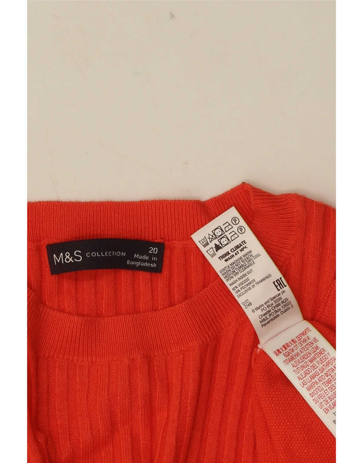 Marks & Spencer Damebluse Top UK 20 2XL Orange Viscose