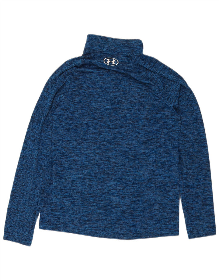 Under Armour Herre Zip Neck Pullover Træningsdragt Top Lille Blå Flecked