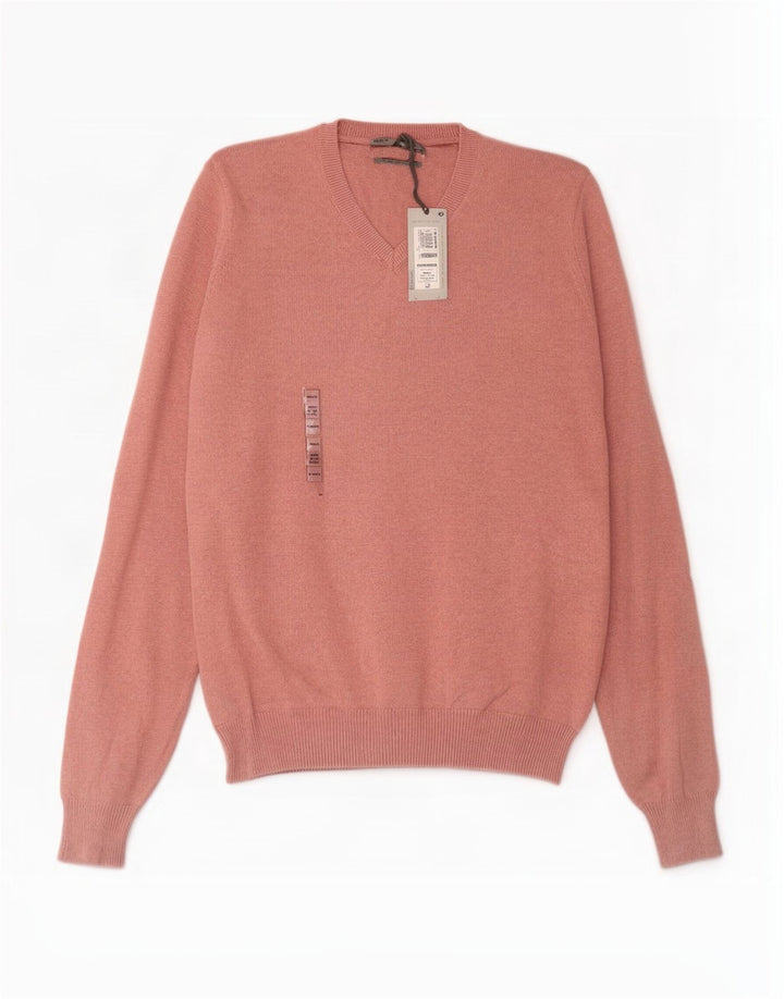 Marks & Spencer Herre V-hals sweater Small Pink Bomuld