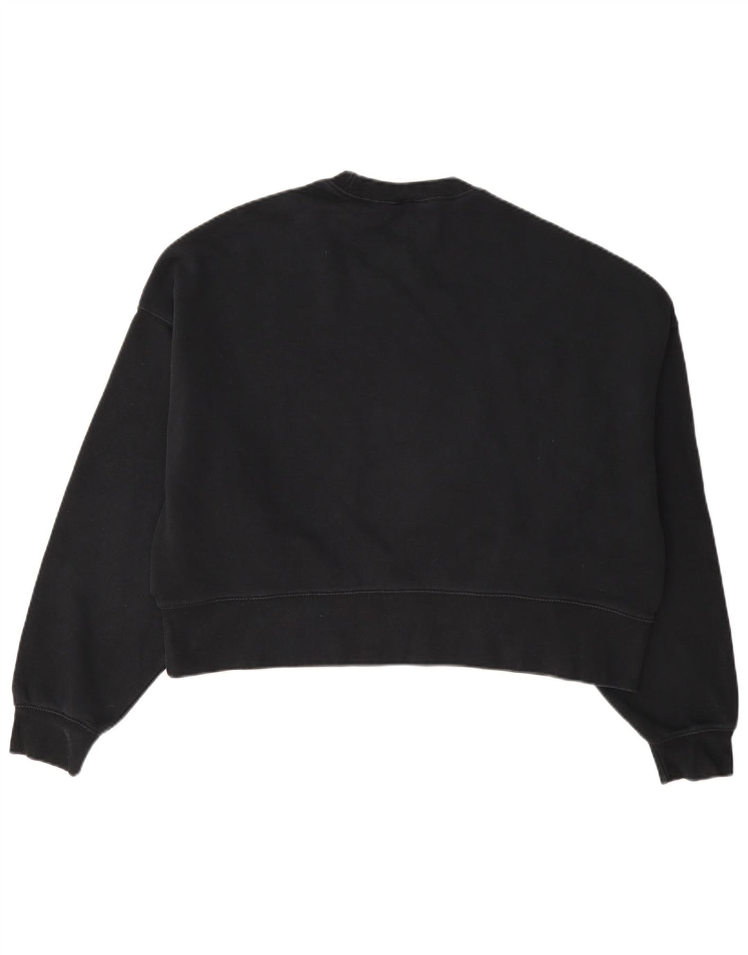 Nike Womens Crop Oversized Sweatshirt Jumper UK 10 Small Black Bomuld