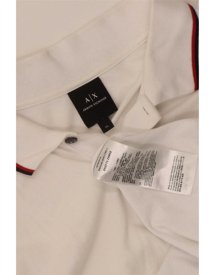 Armani Exchange Herre Polo Shirt XL Hvid Bomuld