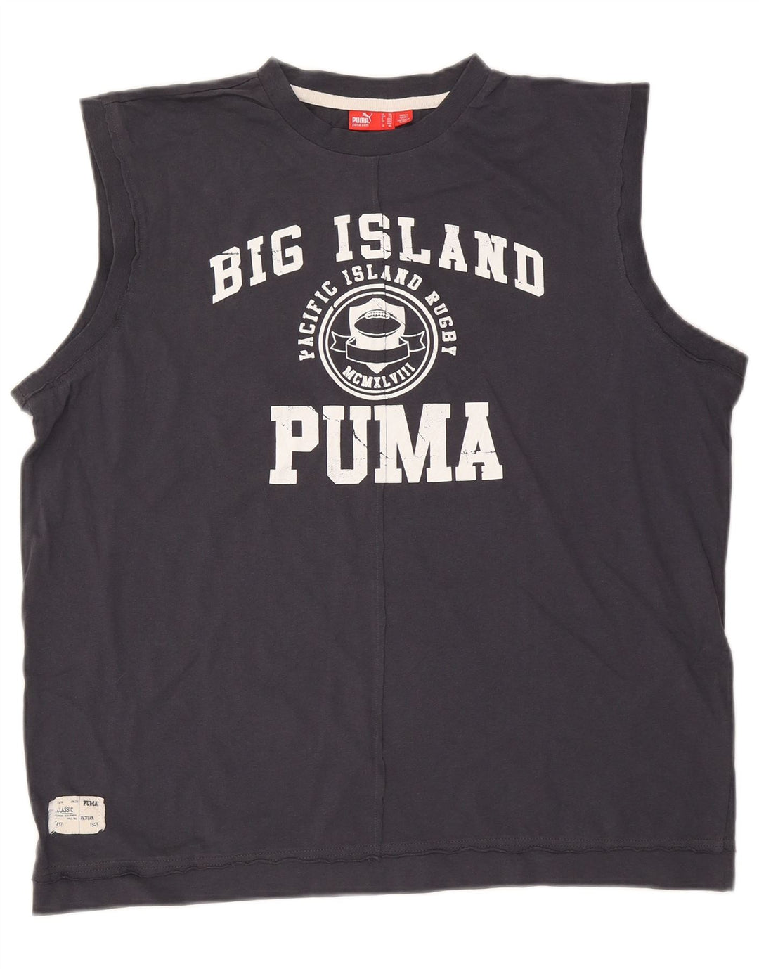 Puma herre grafisk vest top 2XL marineblå bomuld