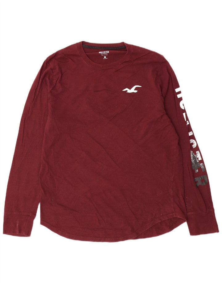 Hollister Herre grafisk top langærmet stor rødbrun bomuld