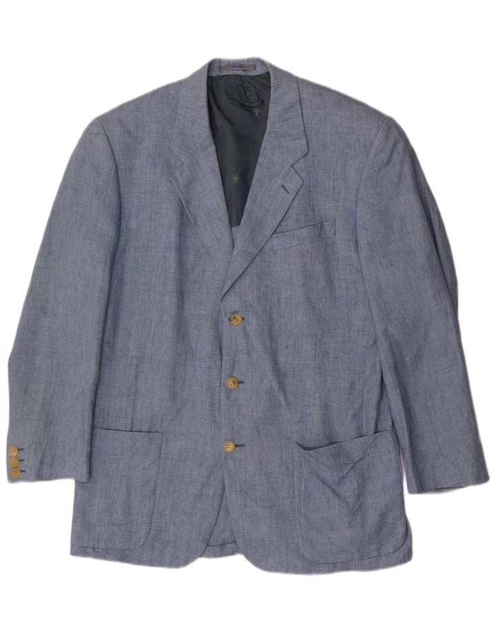 Kenzo Herre 3 Button Blazer Jacket IT 52 XL Blå Linned