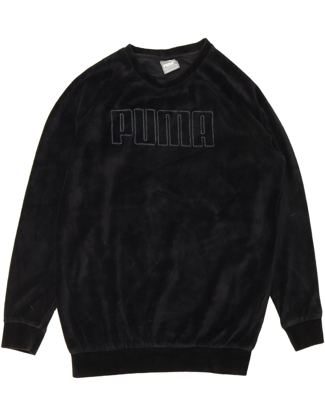 PUMA Womens Graphic Sweatshirt Jumper UK 12 Medium Black Cotton Vintage Puma and Second-Hand Puma from Messina Hembry 