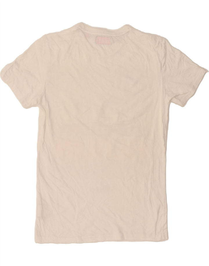 SUPERDRY Mens Graphic T-Shirt Top Small White Cotton Vintage Superdry and Second-Hand Superdry from Messina Hembry 