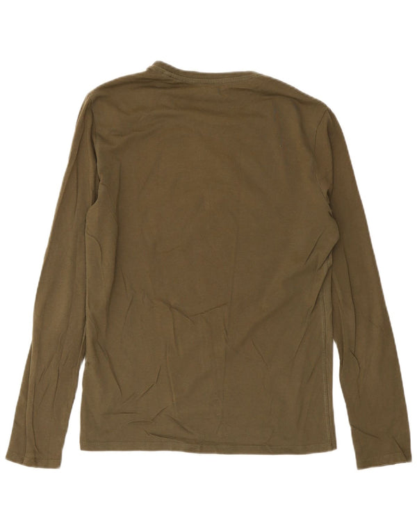 Guess Herre Slim Fit Grafisk Top Langærmet XS Khaki Bomuld