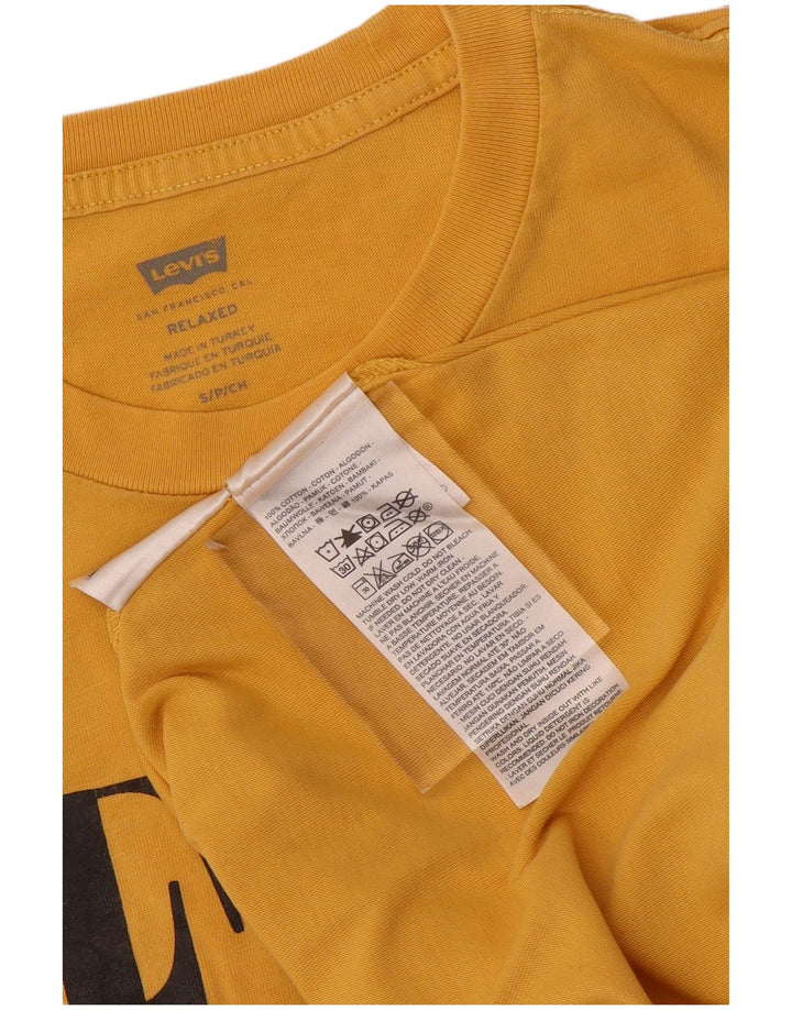 Levi's Herre afslappet grafisk T-shirt top lille gul bomuld