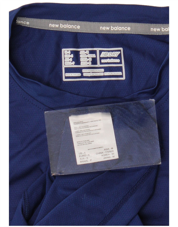 New Balance herre T-shirt top lille marineblå polyester