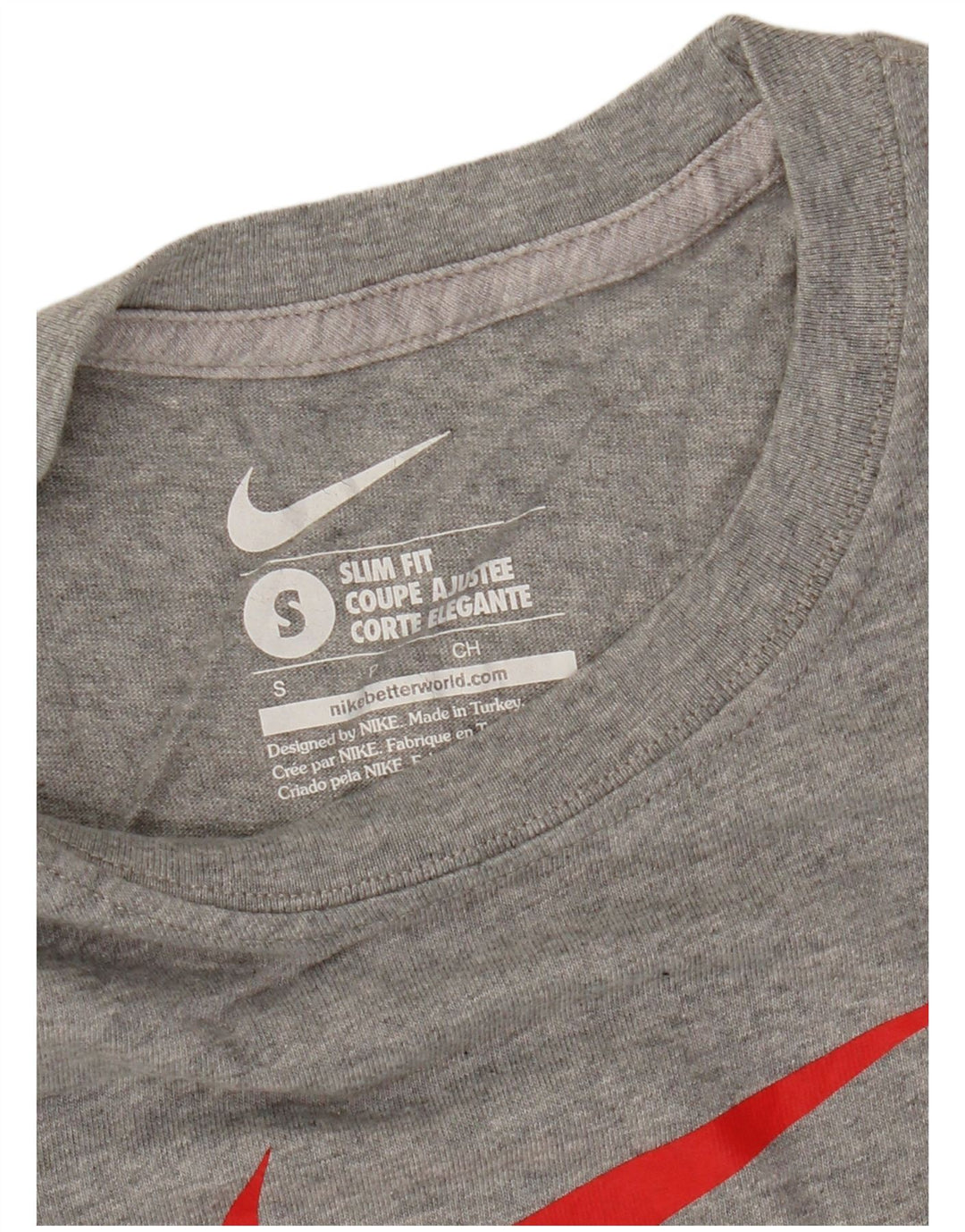 Nike Herre Slim Fit Grafisk T-Shirt Top Lille Grå Flecked