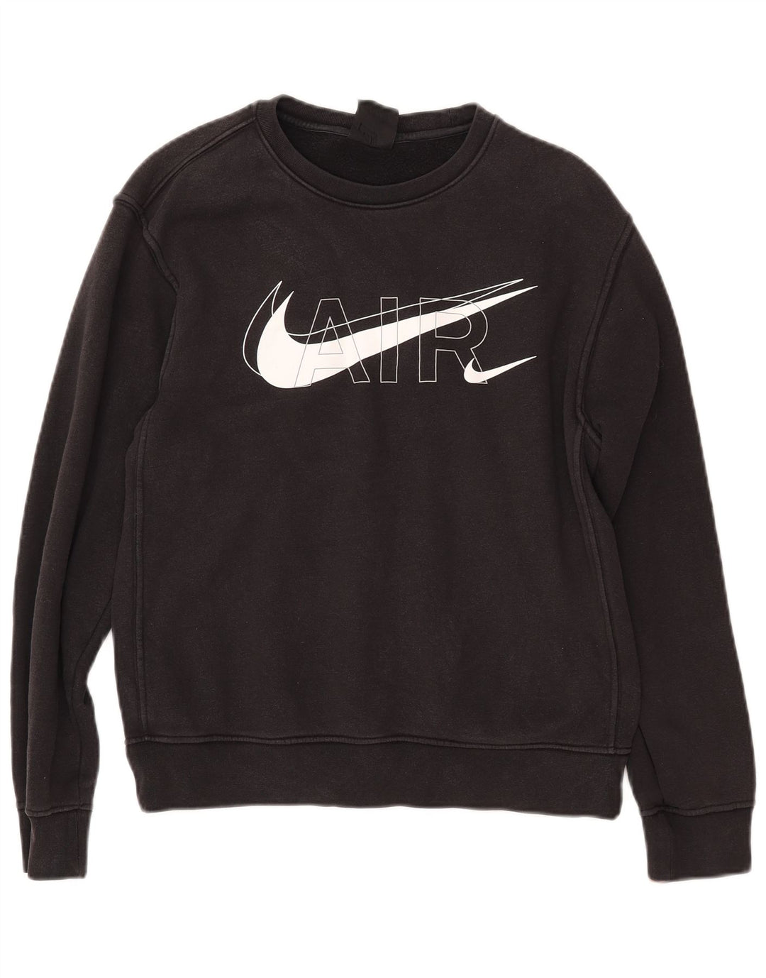 NIKE Dame Oversized grafisk sweatshirt Jumper UK 10 Lille sort bomuld
