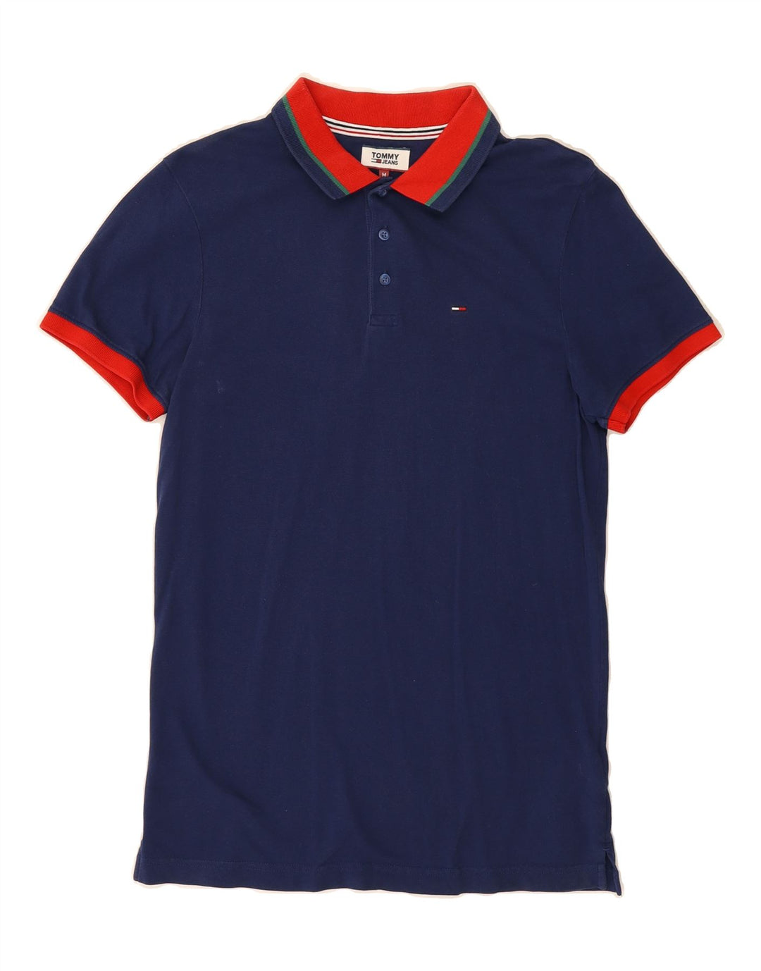TOMMY HILFIGER Mens Polo Shirt Medium Navy Blue Cotton Vintage Tommy Hilfiger and Second-Hand Tommy Hilfiger from Messina Hembry 