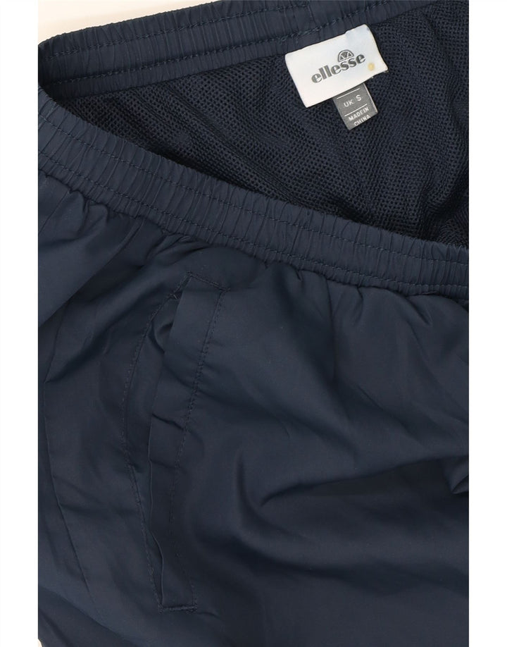 ELLESSE Mens Graphic Tracksuit Trousers Joggers Small  Navy Blue Polyester Vintage Ellesse and Second-Hand Ellesse from Messina Hembry 