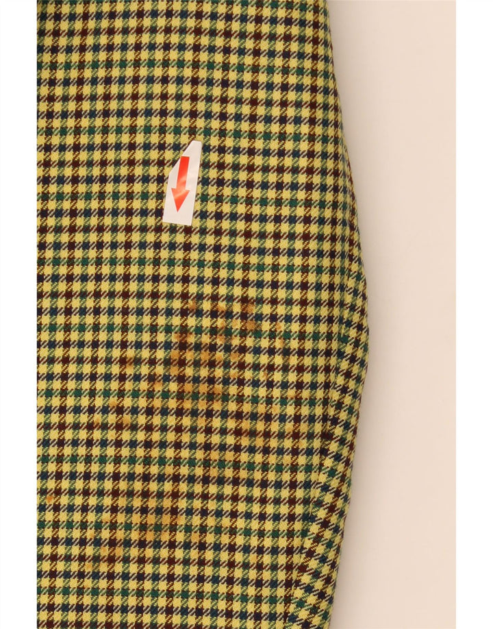 Vintage herre 2-knaps blazerjakke IT 56 3XL gul Houndstooth Uld