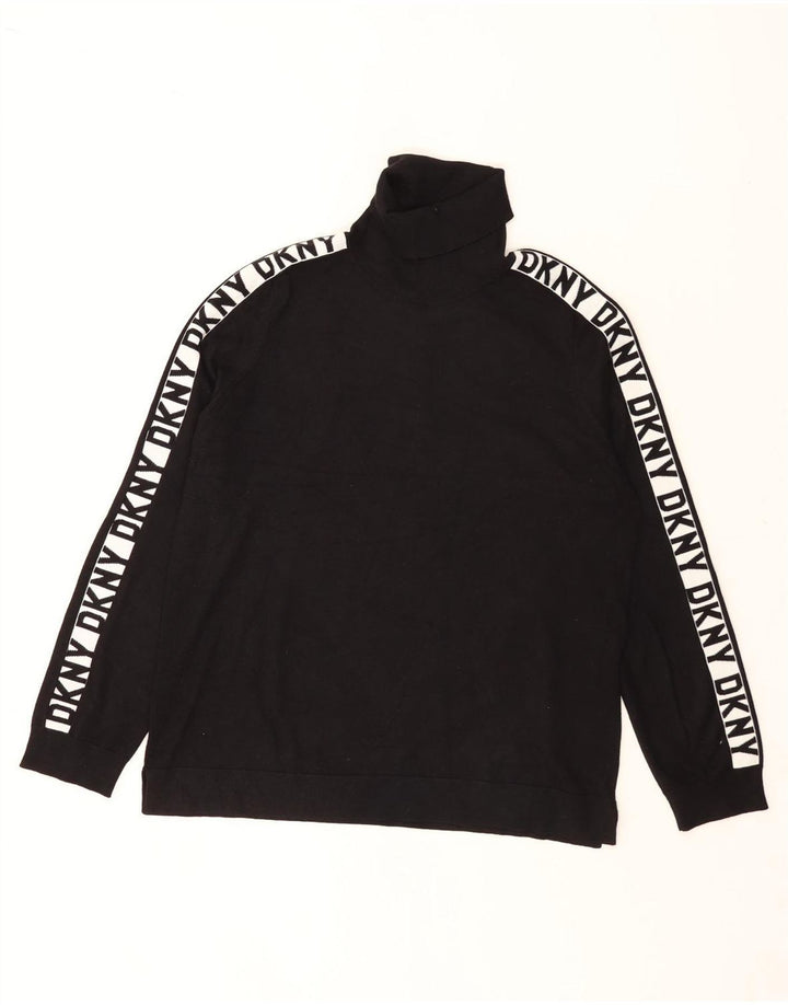 Dkny Herre Grafisk Rullehalstrøje Sweater Stor Sort Colourblock Viscose