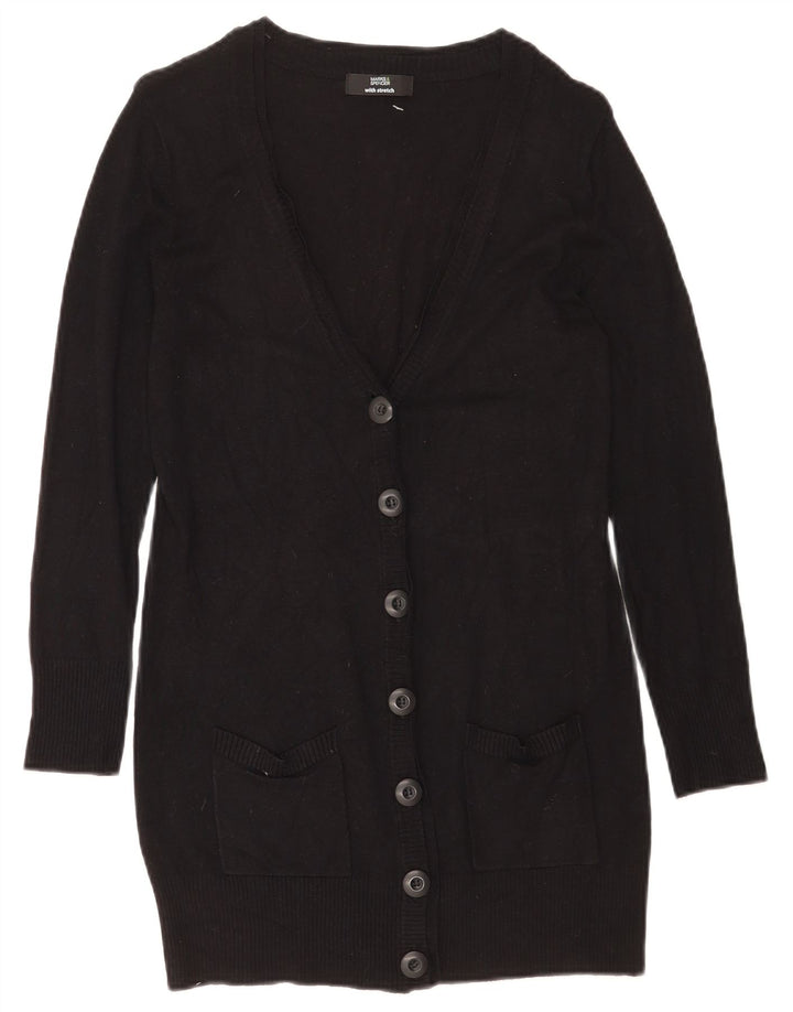 Marks & Spencer Womens Longline Cardigan Sweater UK 10 Small Black Viscose