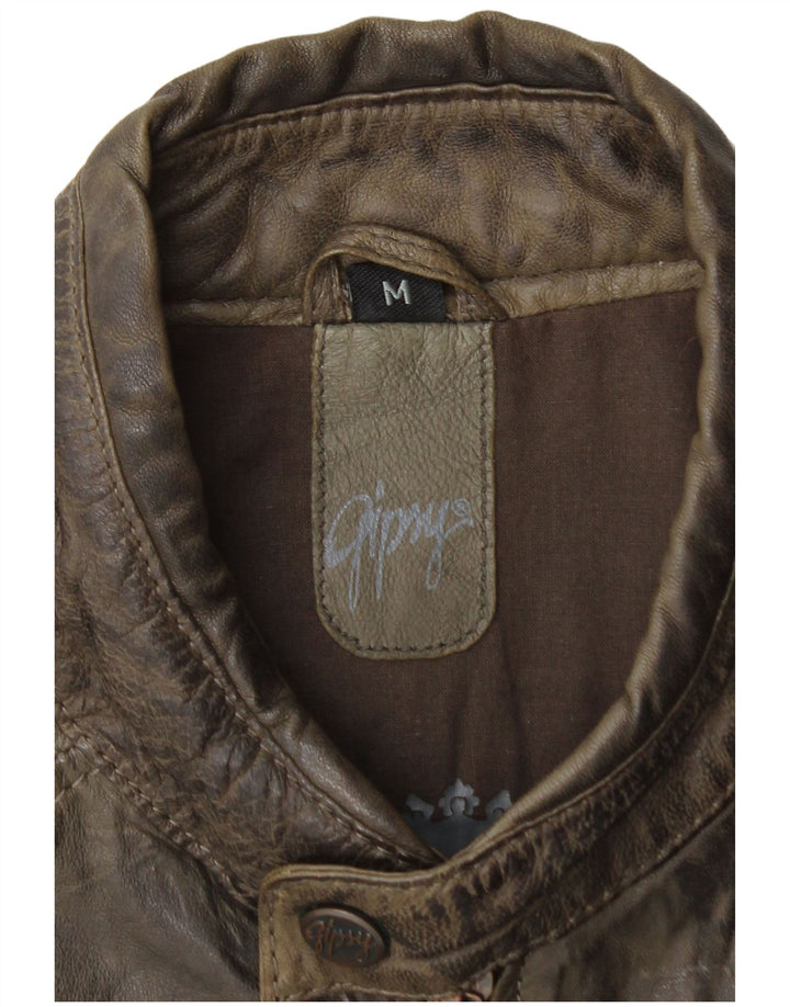Gipsy Herre Læder Racer Jakke UK 38 Medium Brun