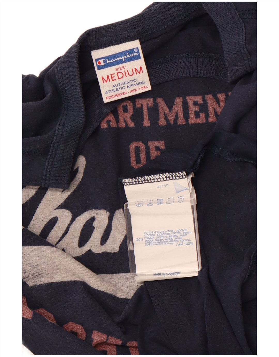 CHAMPION Herre Rochester Grafisk Top Langærmet Medium Navyblå Bomuld