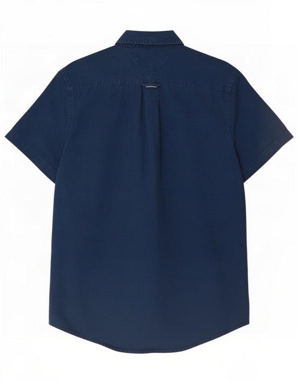 Tommy Hilfiger Kortærmet Herreskjorte Medium Navyblå Bomuld