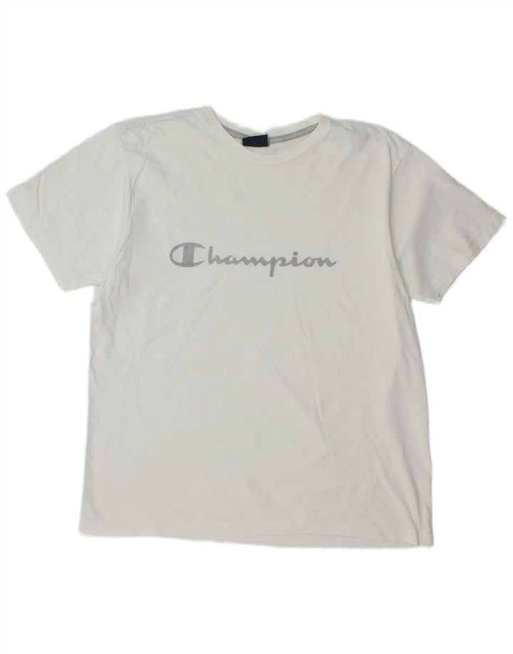 Champion Herre Grafisk T-Shirt Top Stor Hvid