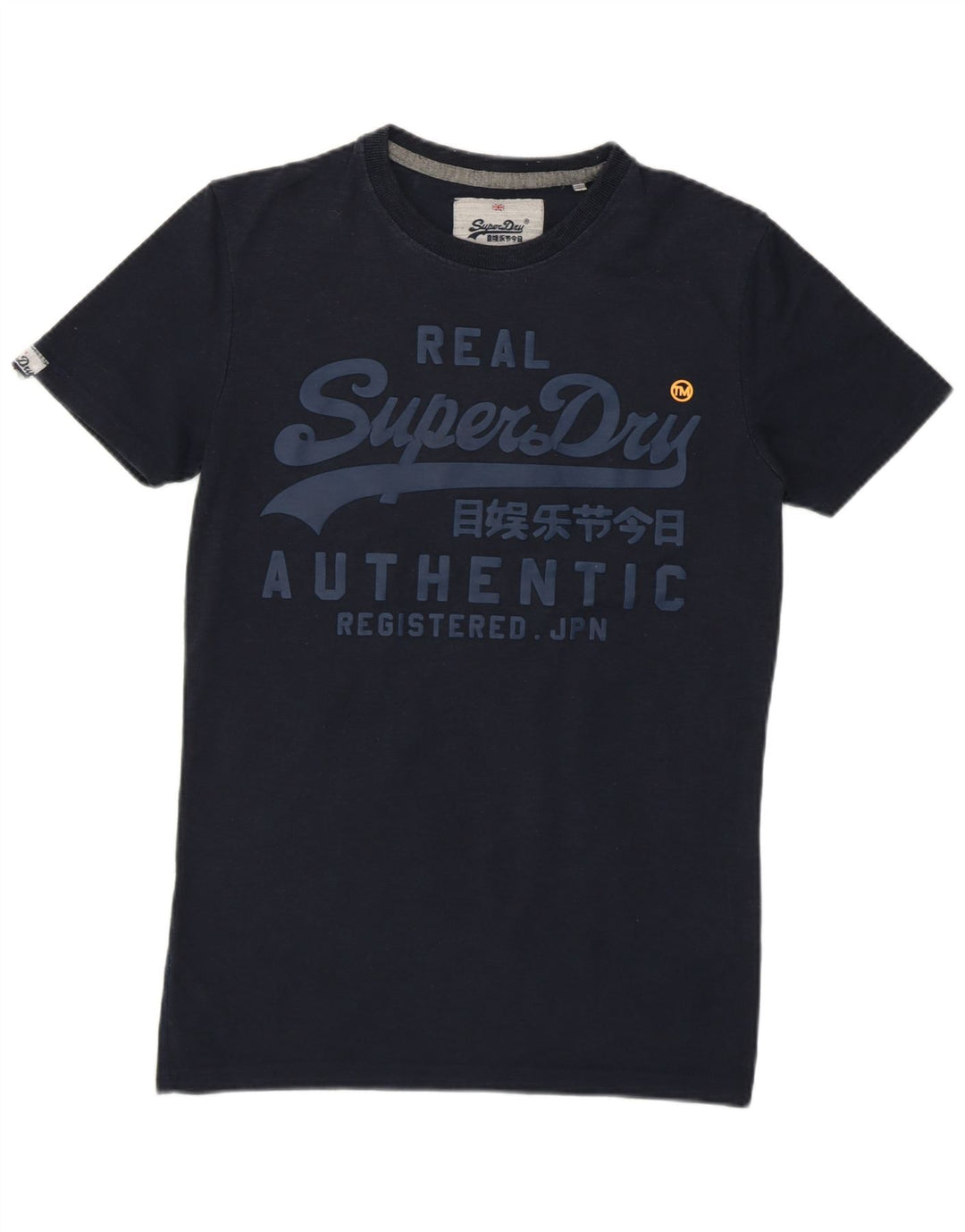 SUPERDRY Herre grafisk T-shirt Top XS Marineblå Bomuld