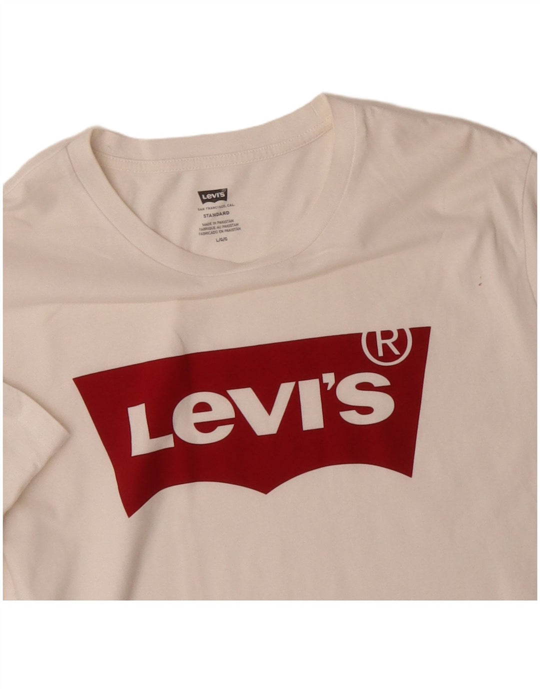 Levi's Herre Standard Fit Grafisk T-Shirt Top Stor hvid Bomuld