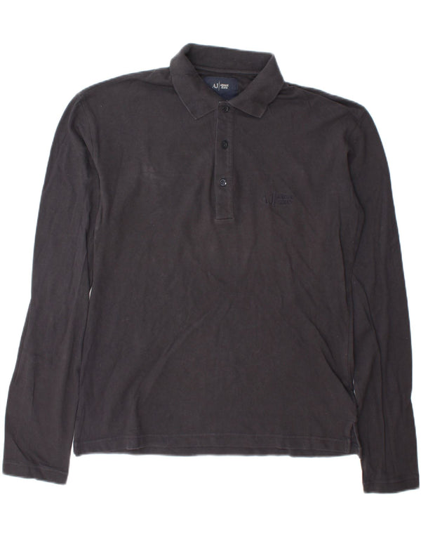 Armani Jeans Langærmet herre poloshirt XL marineblå bomuld
