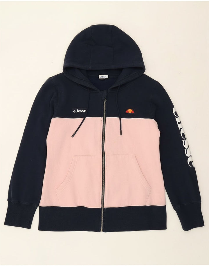 Ellesse Dame Hættetrøje Sweater UK 12 Medium Navy Blue Colourblock