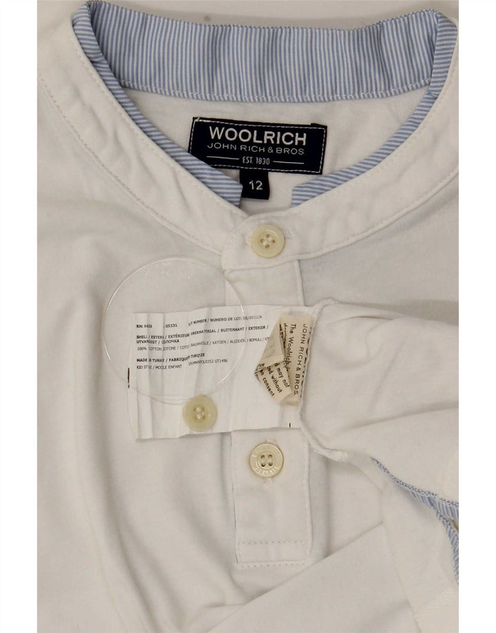 Woolrich Boys T-Shirt Top 11-12 År Hvid Bomuld