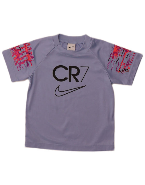 Nike Girls Cristiano Ronaldo Grafisk T-Shirt Top 6-7 år Stor Lilla