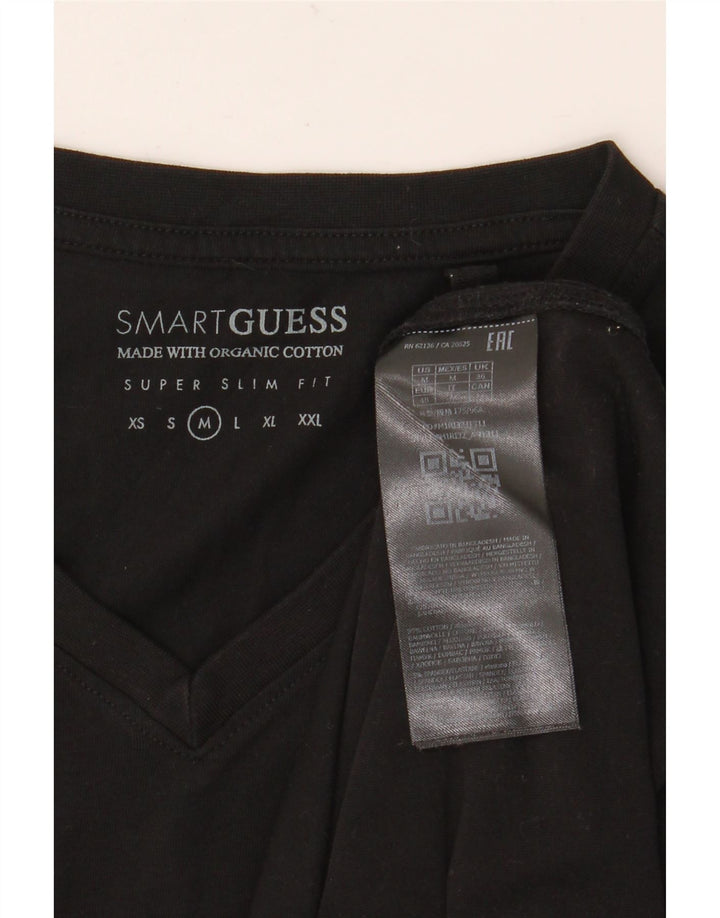 Guess Herre Super Slim Fit T-Shirt Top Medium Sort Bomuld