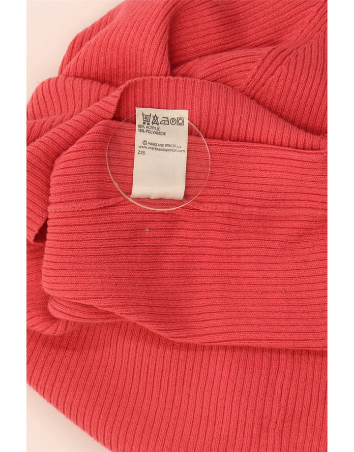 Marks & Spencer Dame Crop Roll Neck Jumper Sweater UK 14 Medium Red