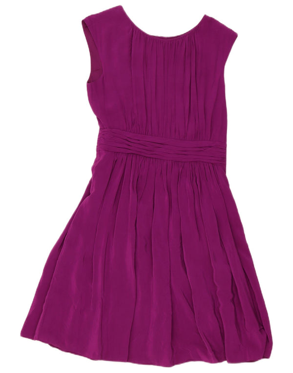 Boden Dame Ærmeløs A-Line Kjole UK 8 Small Purple Viscose
