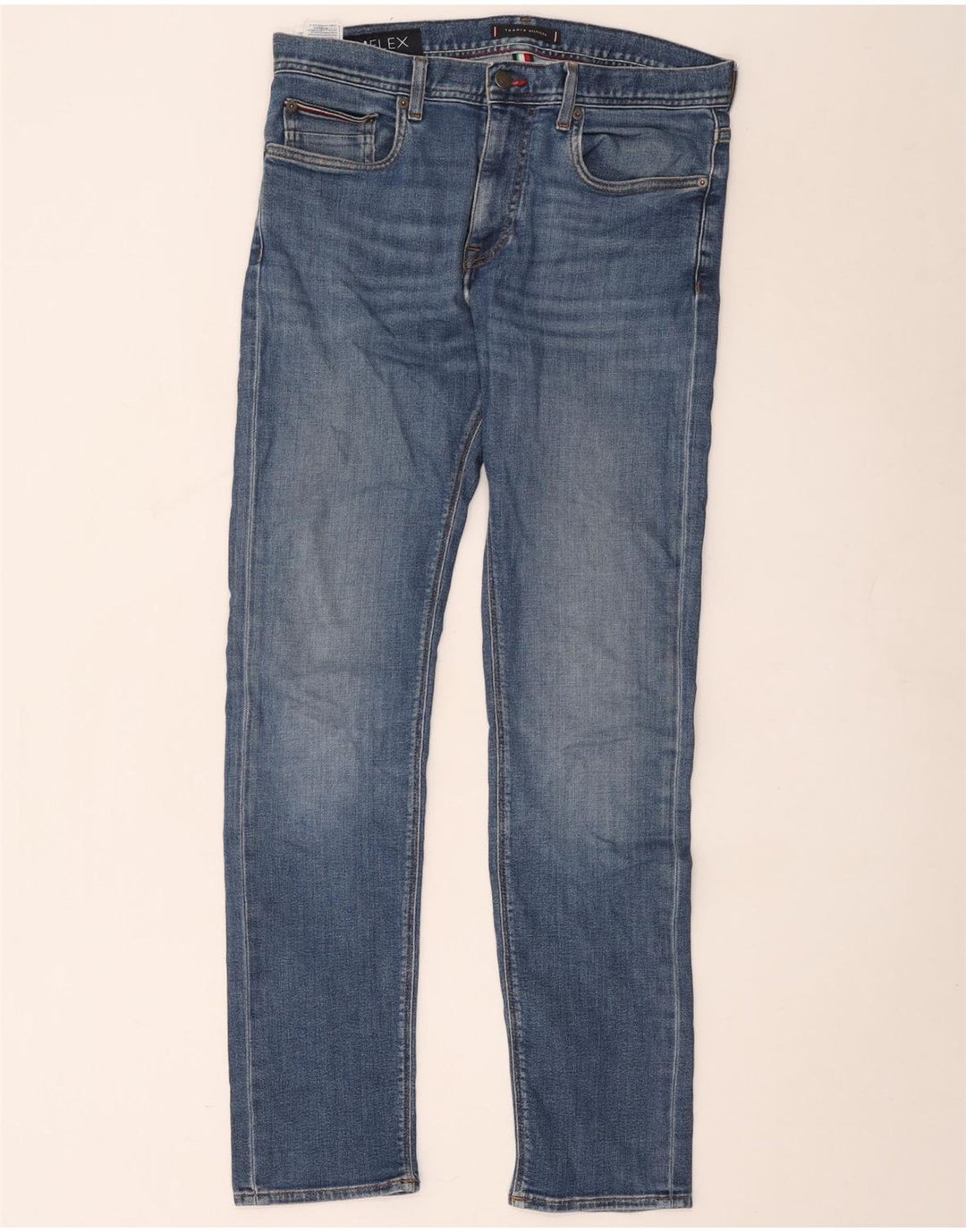 Tommy Hilfiger Herre Slim Jeans W34 L31 Blå Bomuld