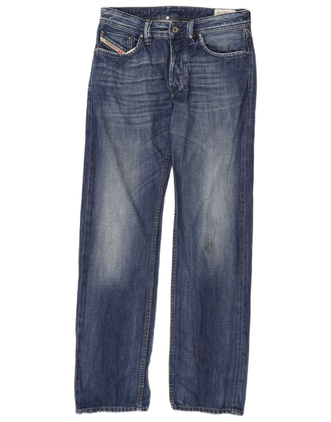Diesel Herre Larkee Straight Jeans W30 L32 Blå Bomuld