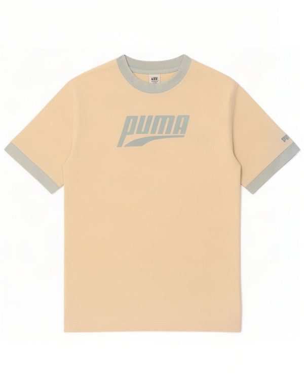 Puma Herre grafisk T-shirt Top Small Off White Colourblock