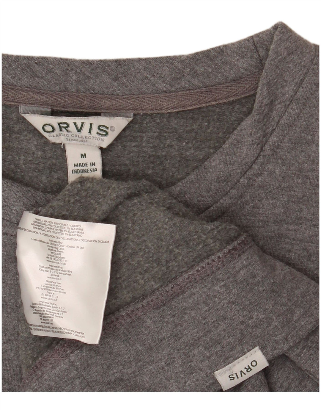 ORVIS Herre sweatshirt Jumper Medium Grå Modal