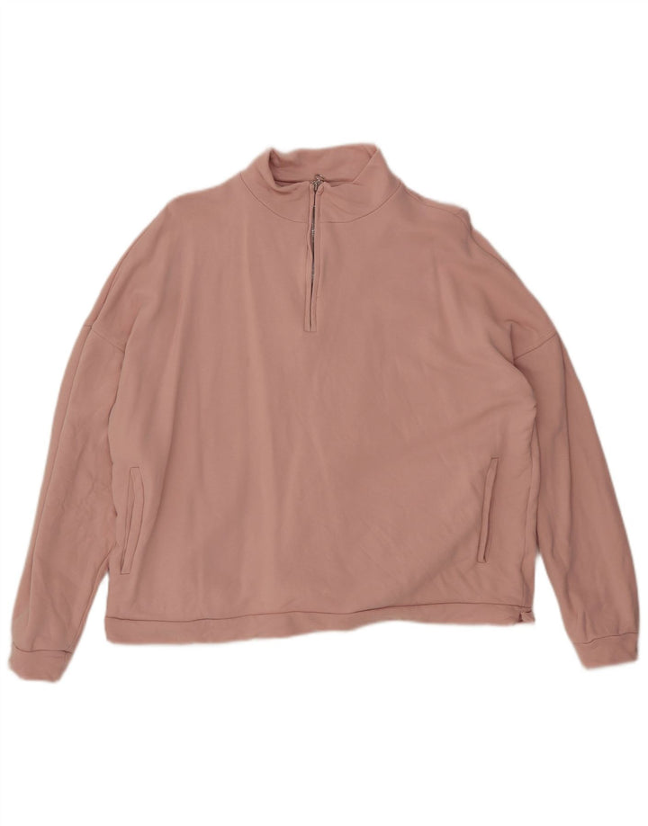 FASE otte Dame sweatshirt med lynlås i overstørrelse UK 12 Medium Pink