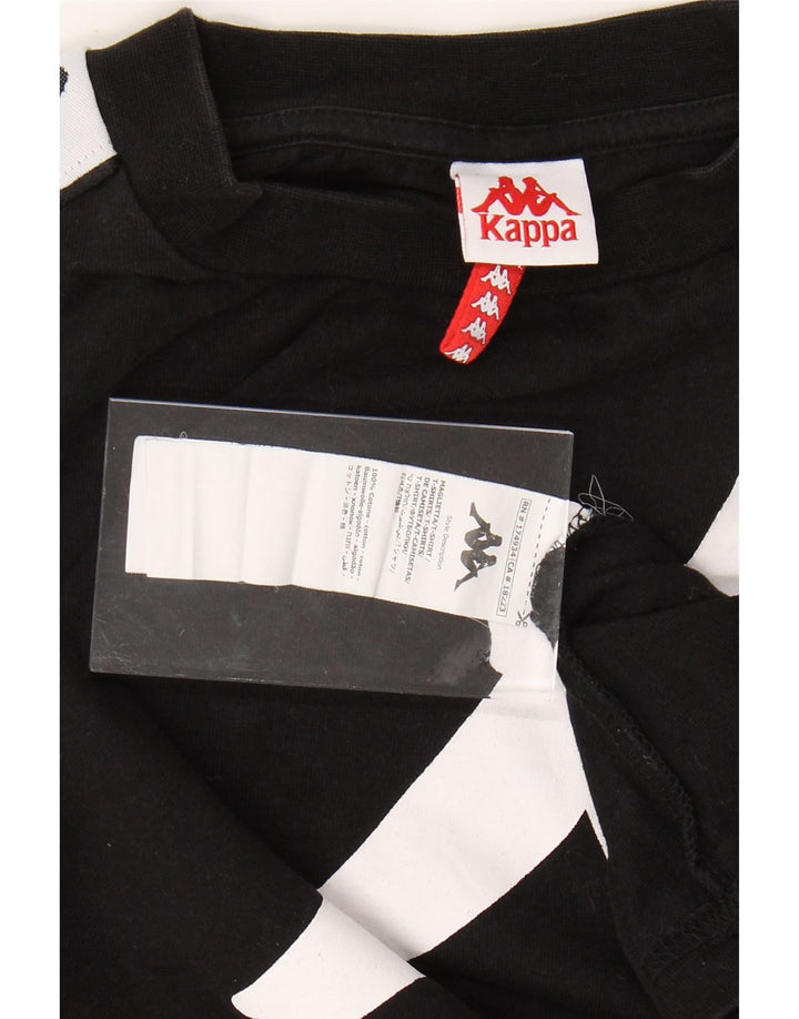KAPPA Herre grafisk T-shirt Top Medium Sort Colourblock Bomuld