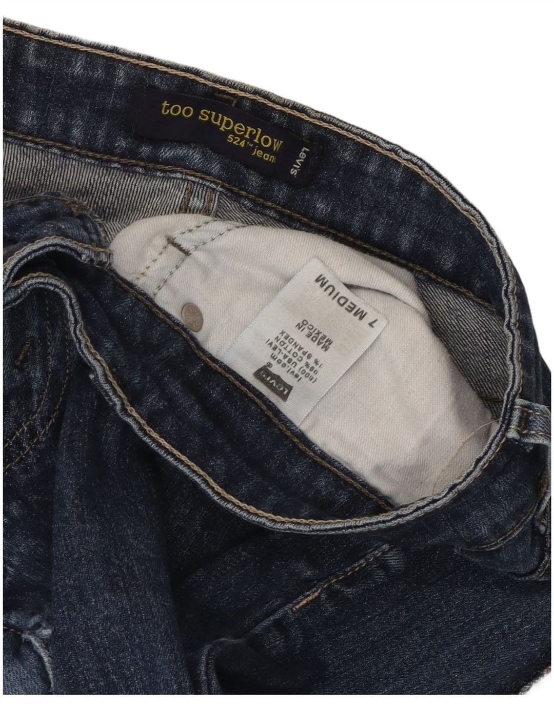 Levi's Dame 524 Super Low Slim Jeans US 7 Medium W32 L30 Blå Bomuld