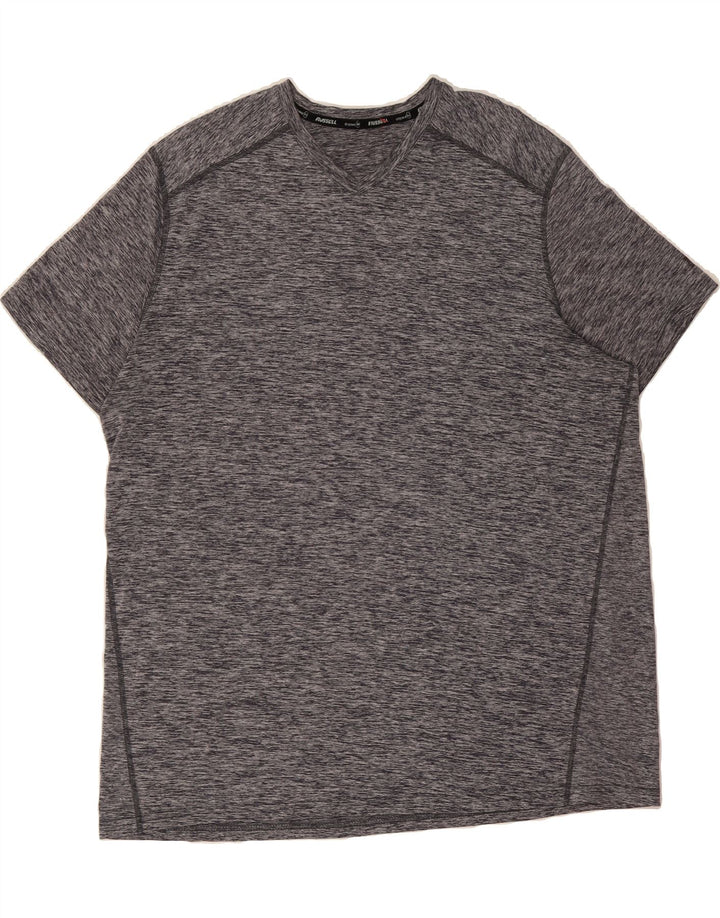 RUSSELL ATHLETIC Mens T-Shirt Top Medium Grey Polyester Vintage Russell Athletic and Second-Hand Russell Athletic from Messina Hembry 